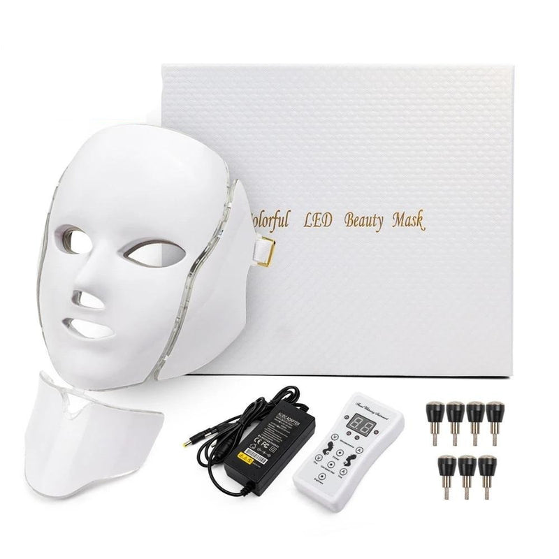 Led Facial Mask Therapy Beauty Device with Neck Skin Rejuvenation