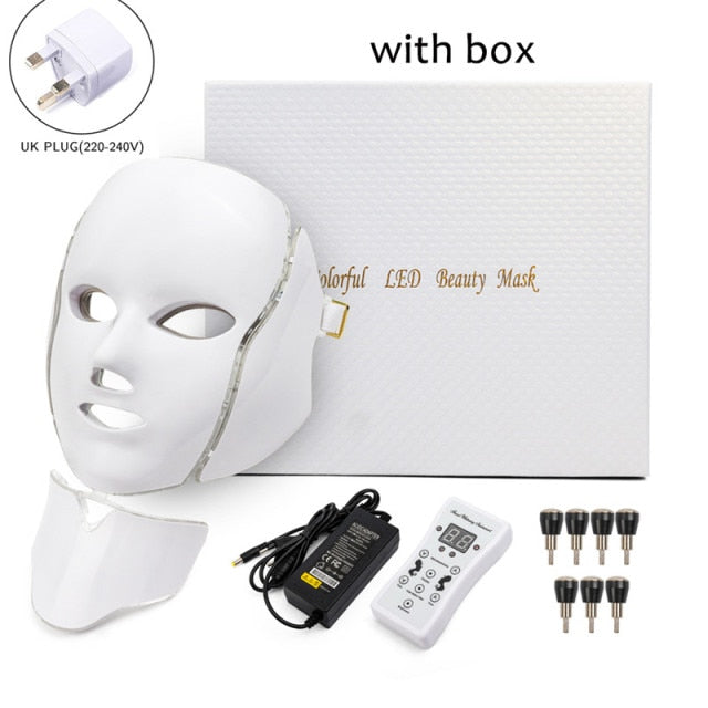 Led Facial Mask Therapy Beauty Device with Neck Skin Rejuvenation